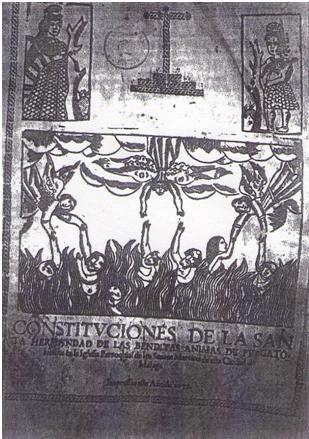 Portada de las Constituciones de la Hermandad de la Benditas Ánimas de los Santos Mártires